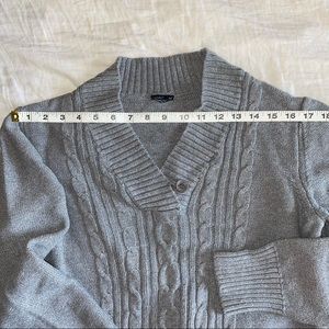 Cable-Knit Gray Cotton Sweater/Jumper